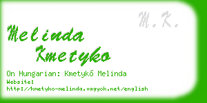 melinda kmetyko business card