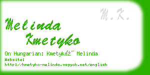 melinda kmetyko business card